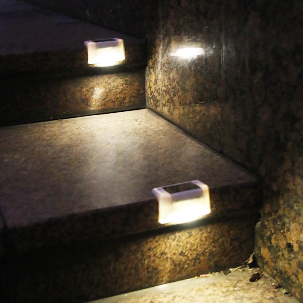 thumbnail image 3 of 4pcs LED al aire libre pared solar escalera luz IP65 porche jardín lámpara (blanco cálido), 3 of 7