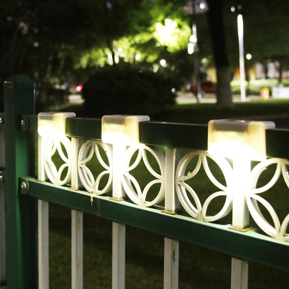 thumbnail image 1 of 4pcs LED al aire libre pared solar escalera luz IP65 porche jardín lámpara (blanco cálido), 1 of 7