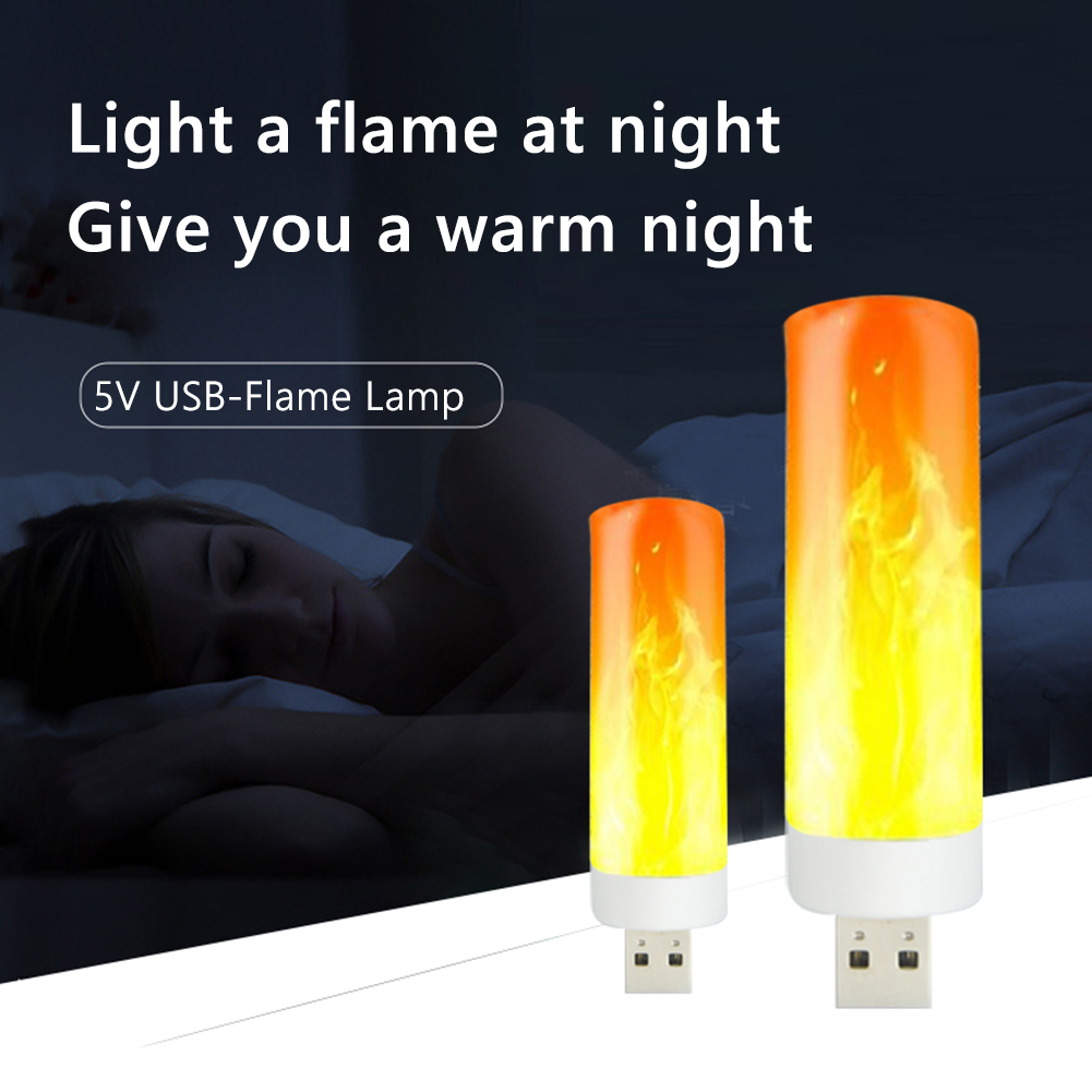 Luz LED con efecto de llama, linterna con efecto de fuego USB de 5V, portátil para iluminación de acampada