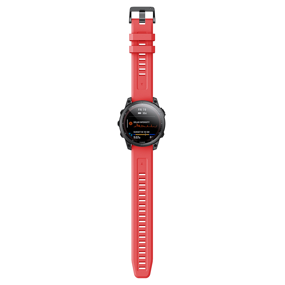 thumbnail image 2 of Correa de silicona de 22 mm para reloj Fenix ​​7/6/6 Pro/5/5 Plus, color rojo, 2 of 6