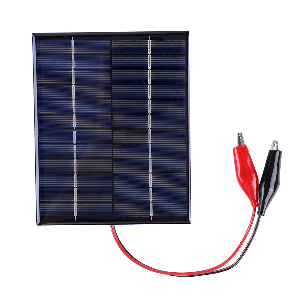 thumbnail image 3 of Célula solar de 5W y 12V con cargador de panel solar con cable de clip para carga de batería de 9-12V, 3 of 9