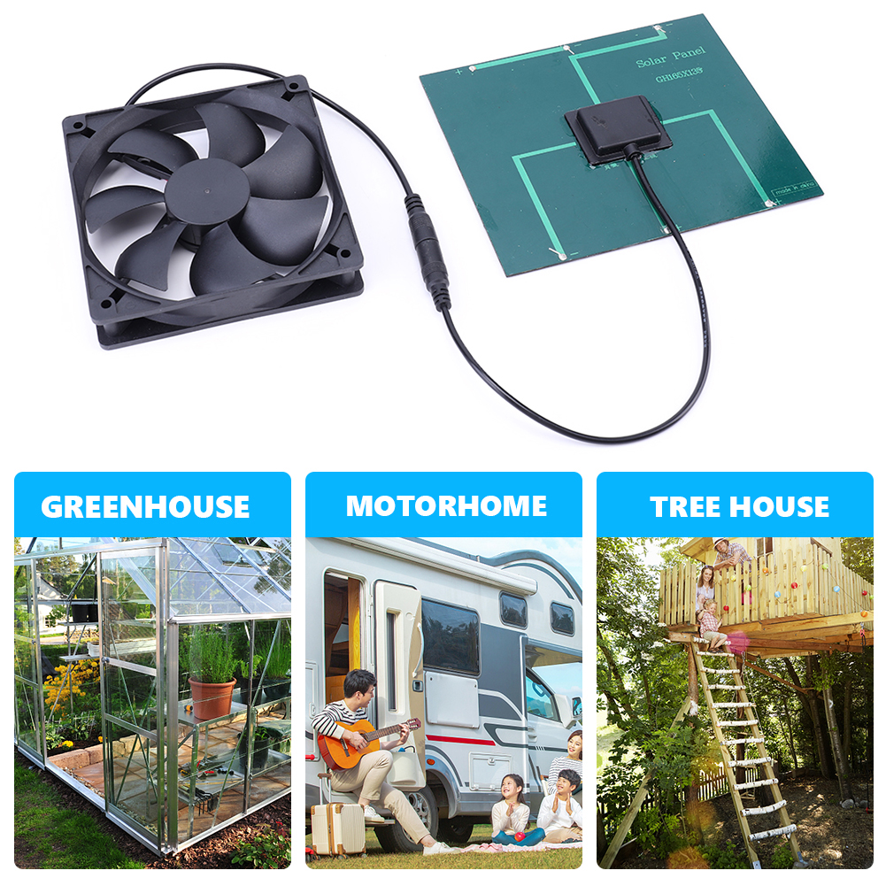 thumbnail image 1 of Panel solar 5W 6V Ehuebsd extractor miniventilador para gallinero de invernadero, 1 of 9