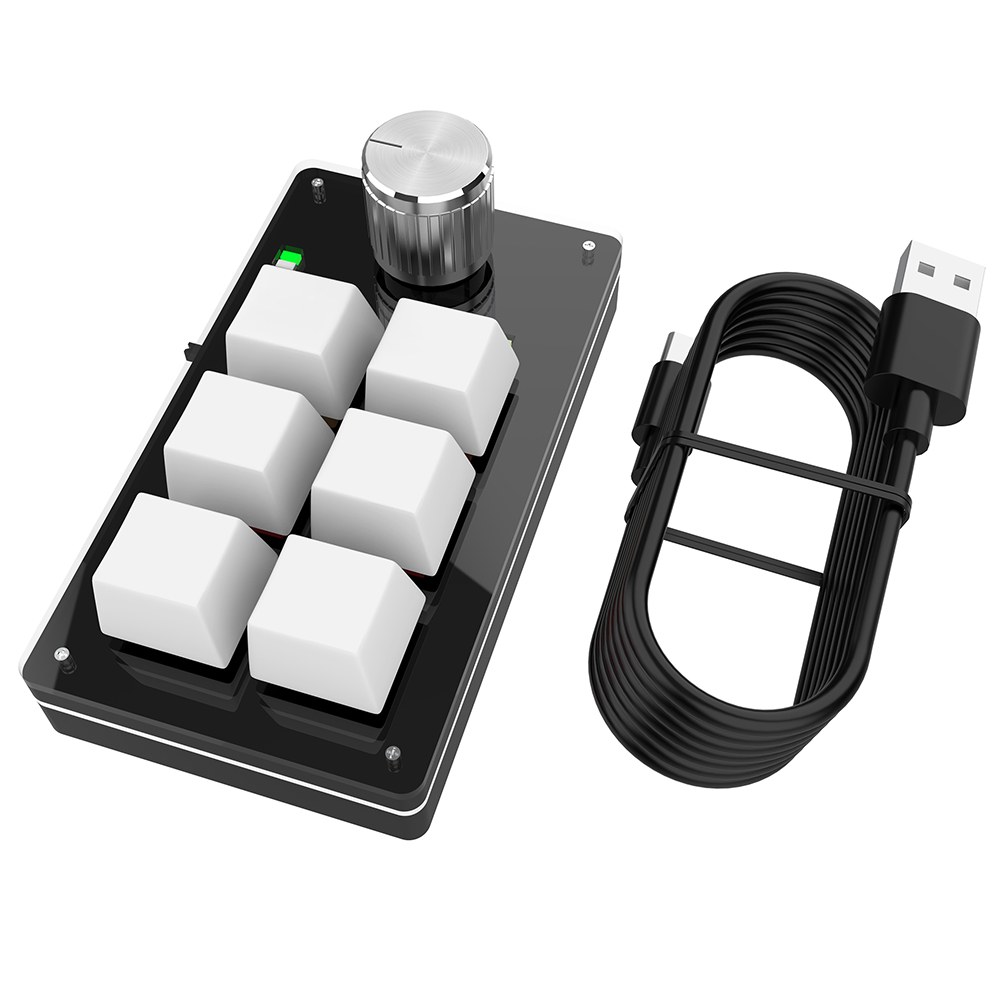 thumbnail image 3 of Teclado mecánico hotswap RGB Ehuebsd 6 teclas 1 perilla interruptores rojos para juegos de oficina, 3 of 9