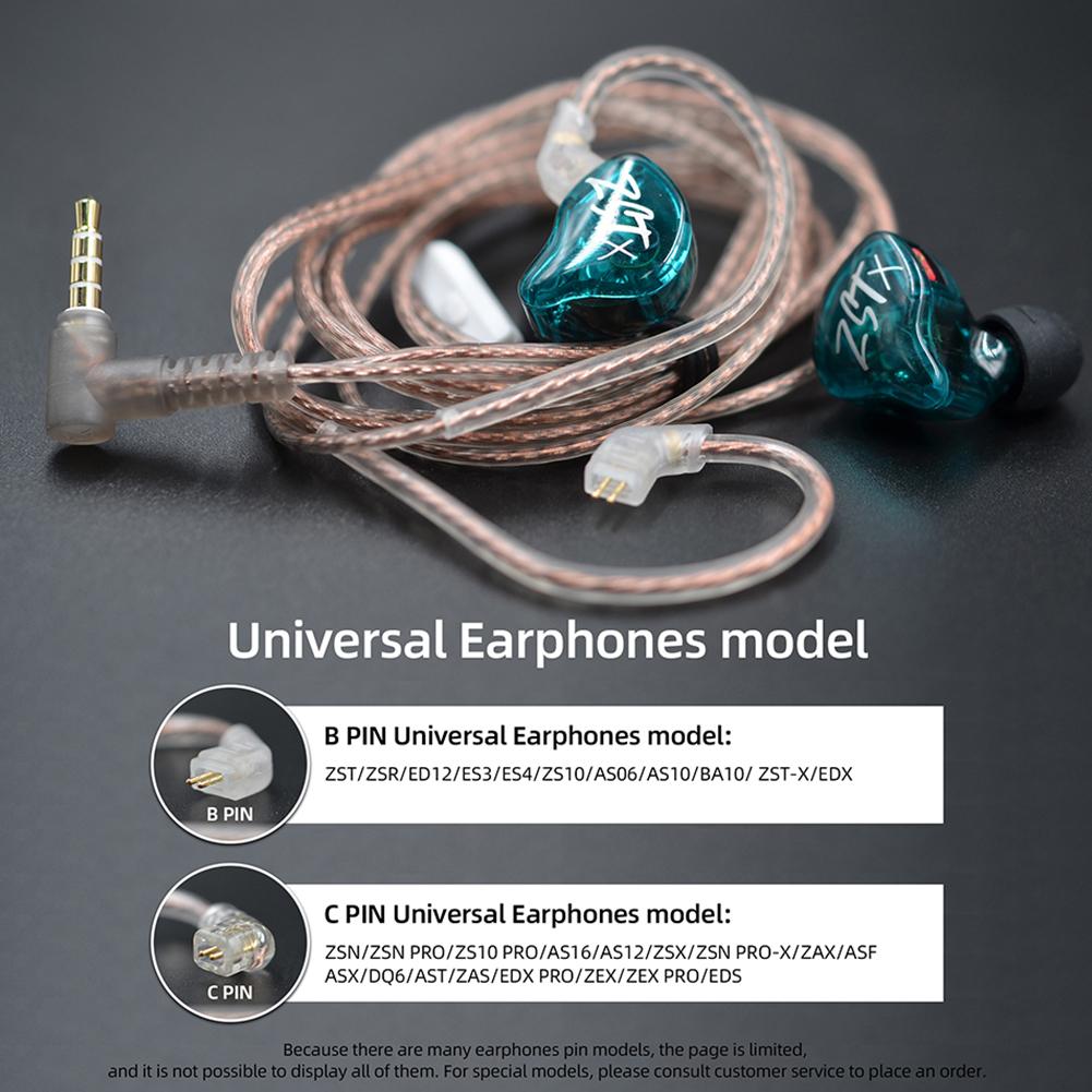 thumbnail image 5 of Cable de auriculares trenzado de cobre de alta pureza para cable KZ/CCA ZST ZSR (C con micrófono), 5 of 8