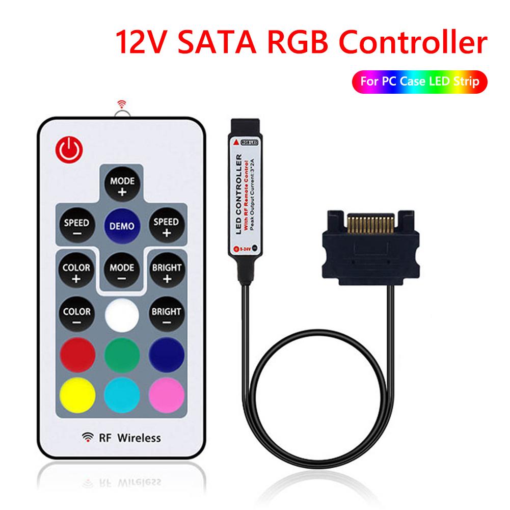 thumbnail image 5 of Controlador RGB SATA de 12V, control remoto RF para caja de PC, tira LED, 5 of 5