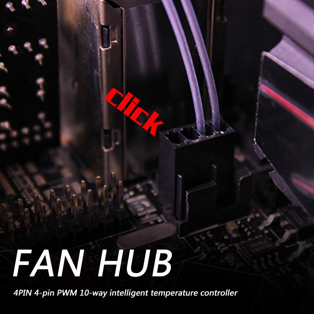 thumbnail image 5 of 1 a 10 ventiladores de refrigeración PWM de 4 pines HUB PC controlador de velocidad de potencia de puerto 4D grande, 5 of 9