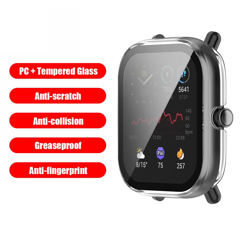thumbnail image 4 of Protector de pantalla de vidrio templado para Huami Amazfit GTS 2 Mini (blanco transparente), 4 of 9