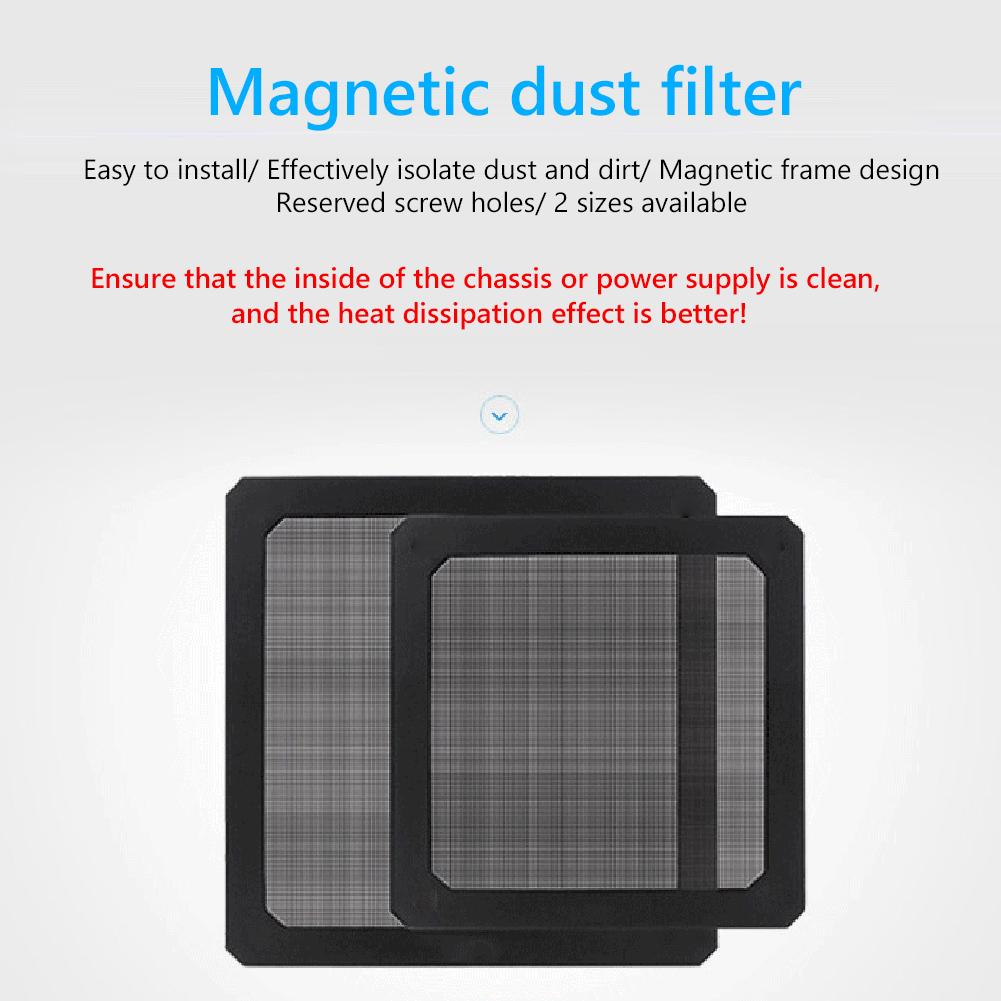 thumbnail image 4 of 5 uds filtro de polvo magnético ventilador con cubierta de computadora red de cubierta de malla a prueba de polvo (8cm) (negro), 4 of 9