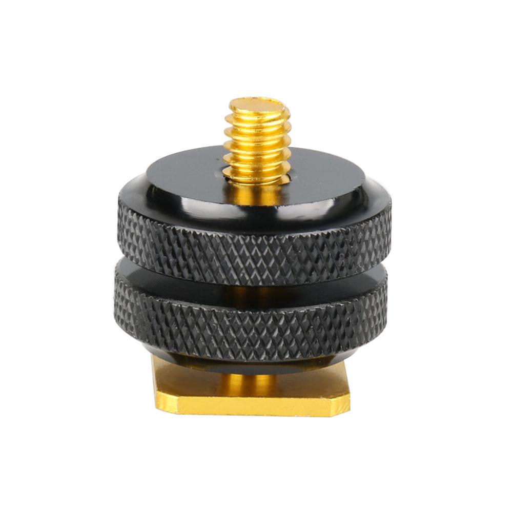 thumbnail image 1 of Tornillo de montaje de trípode de tuercas dobles de 1/4 pulgadas para adaptador de zapata de flash de cámara, 1 of 6