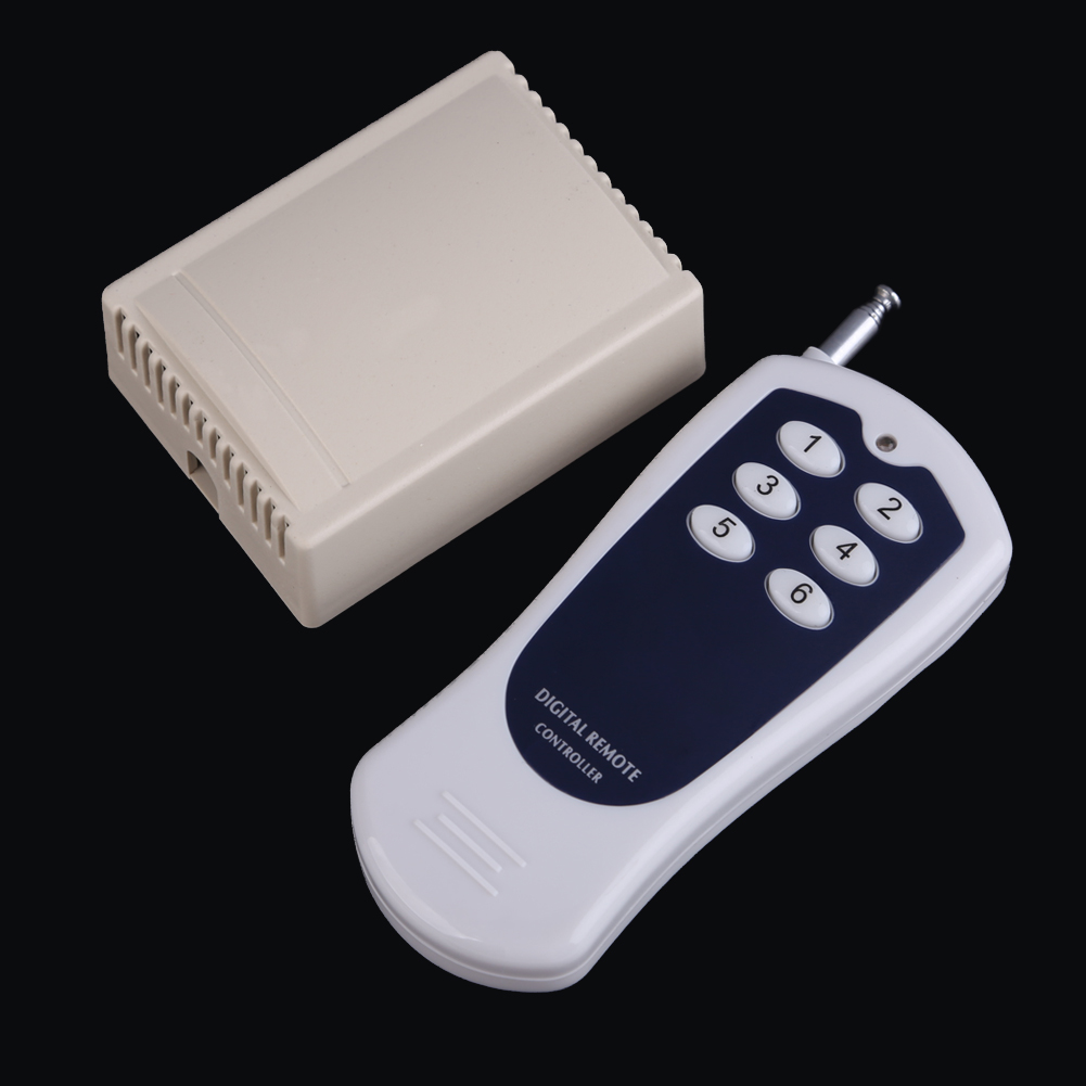 thumbnail image 1 of Transmisor interruptor de control remoto inalámbrico RF DC 12V 6 canales + receptor, 1 of 9