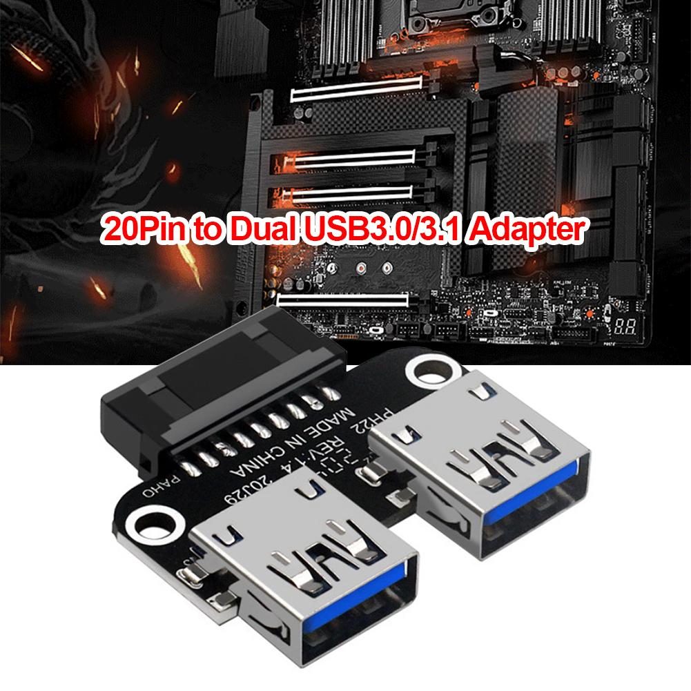 thumbnail image 4 of Adaptador de placa base USB 3.0 de 20 pines a doble tipo A (A), 4 of 9