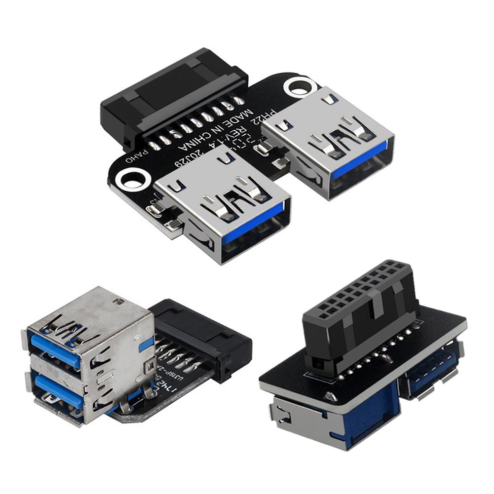Adaptador de placa base USB 3.0 de 20 pines a doble tipo A (A)