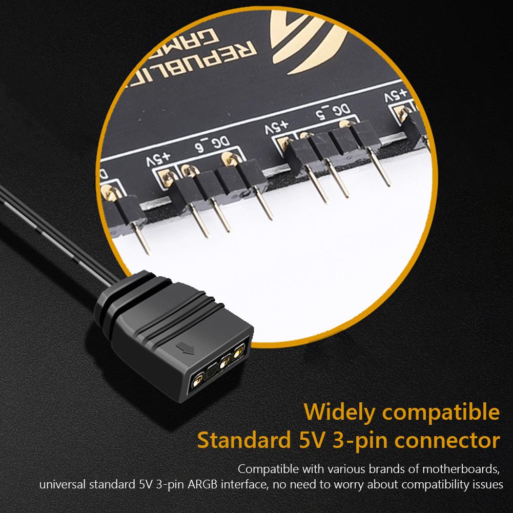 thumbnail image 2 of RGB Fan Hub ARGB Cable Splitter Hub Adaptador Computadora PC Accesorios (SATA), 2 of 9
