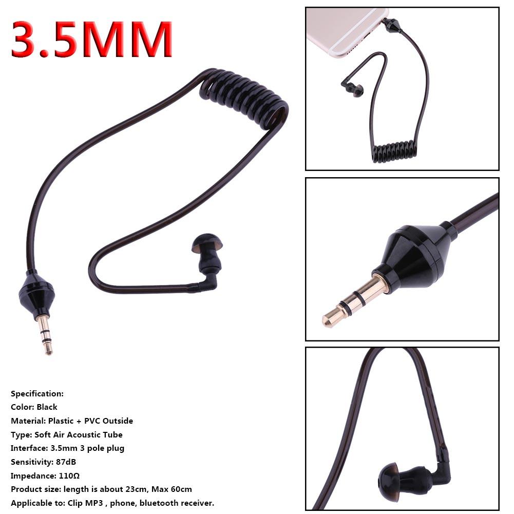 thumbnail image 4 of Auriculares monoaurales Tubo de aire Auriculares antiradiación Auriculares estéreo Negro, 4 of 6