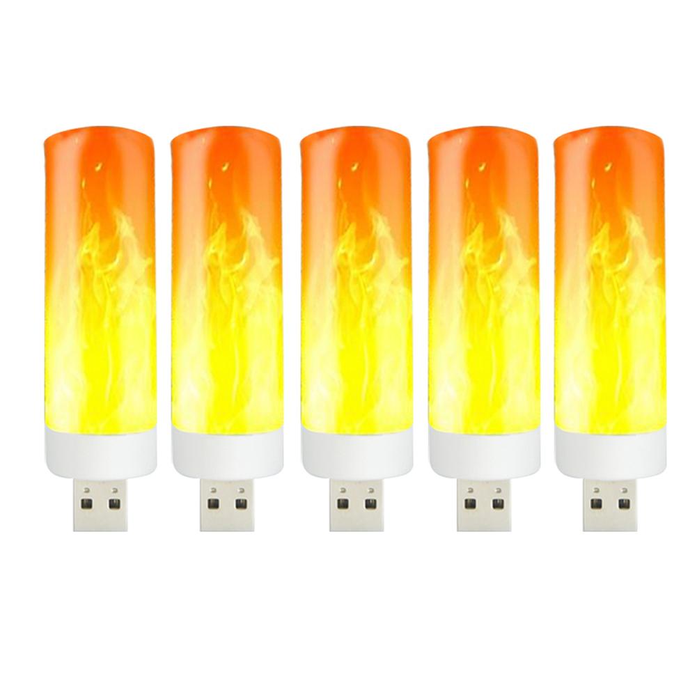 uds USB atmósfera luz LED llama intermitente vela luces lámpara para acampar