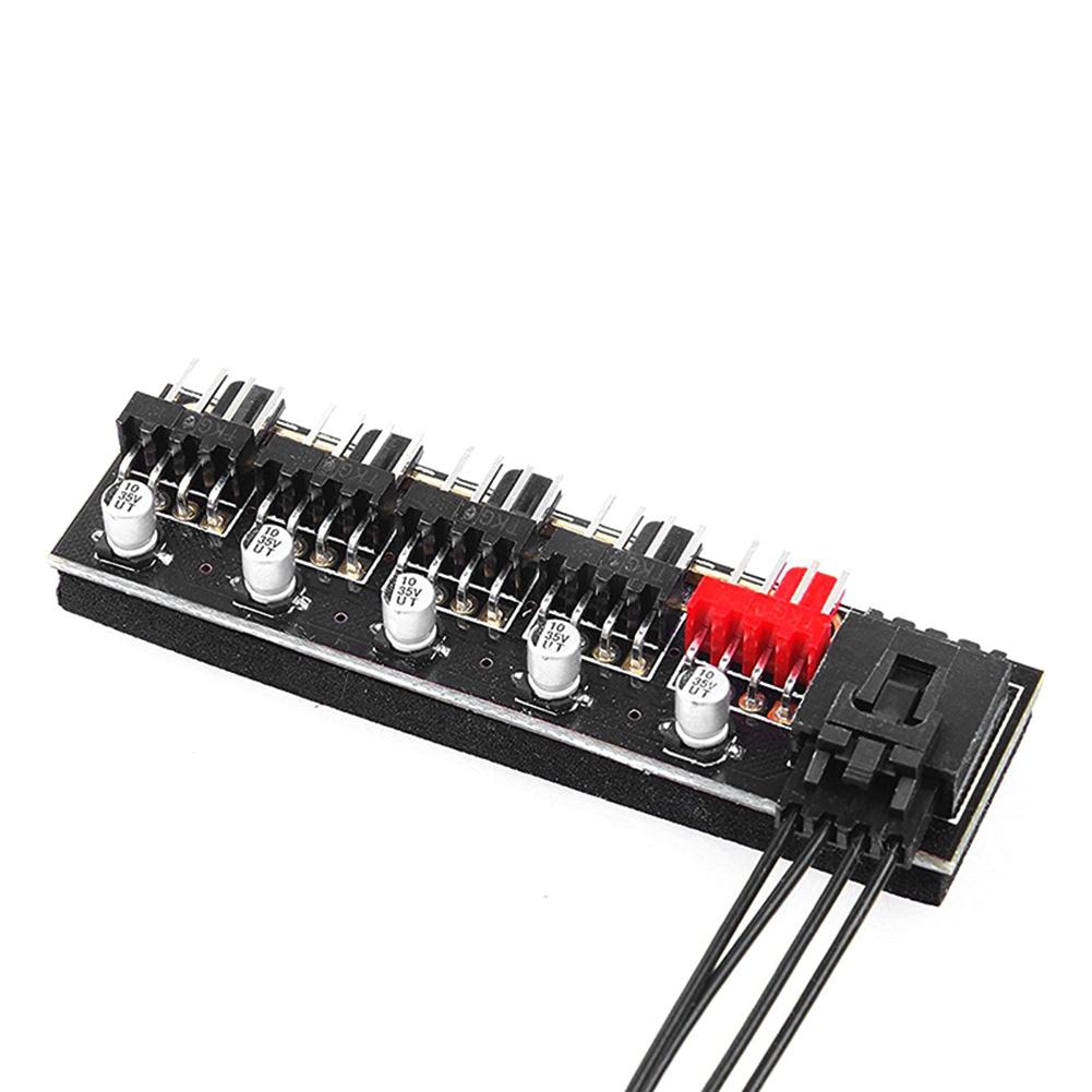Controlador de velocidad divisor de concentrador de ventilador de refrigeración de PC de 5 puertos para ventilador PWM de 4 pines
