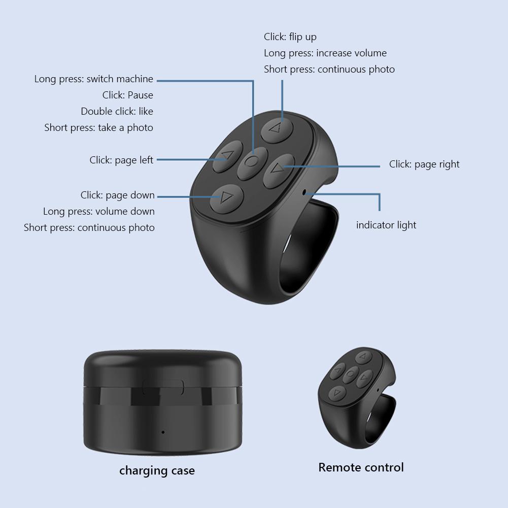 thumbnail image 2 of Control remoto de anillo giratorio de página compatible con Bluetooth de navegación inteligente (negro), 2 of 9