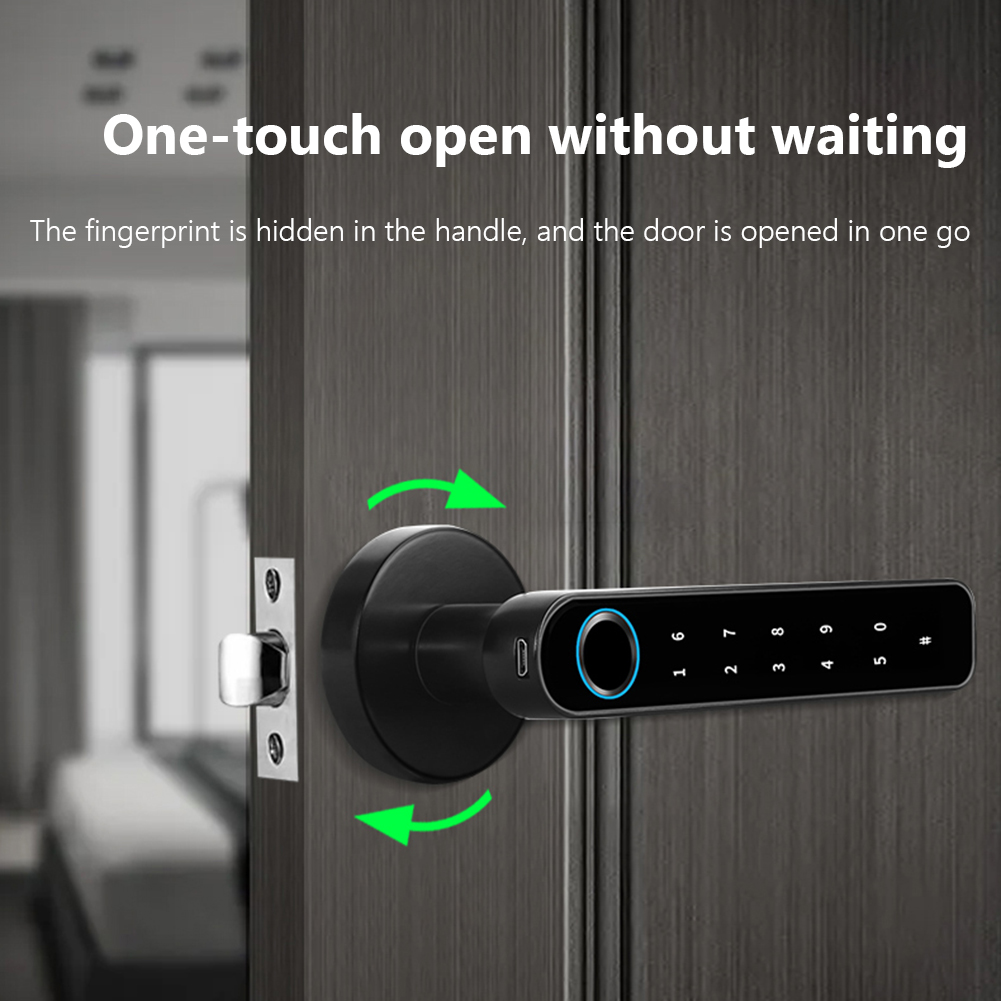 thumbnail image 4 of Cerradura de puerta electrónica compatible con Bluetooth Cerradura inteligente de entrada sin llave para apartamento, 4 of 9