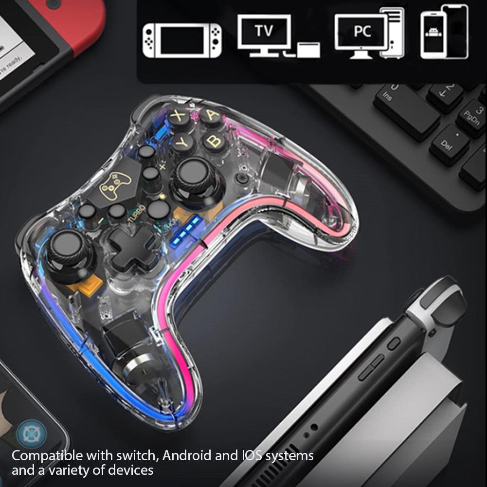 thumbnail image 4 of Gamepad inalámbrico para controlador de juego NS/NS Lite/NS OLED (blanco transparente), 4 of 8