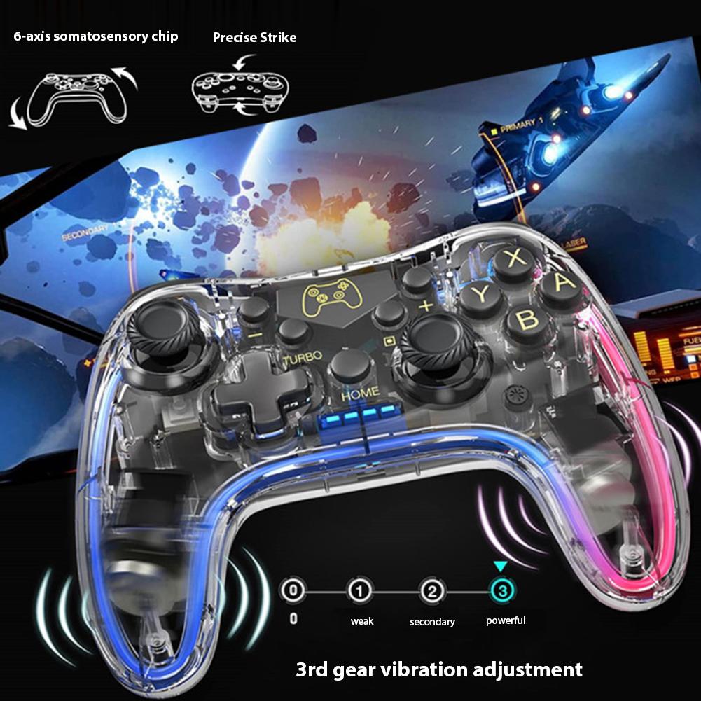 thumbnail image 5 of Gamepad inalámbrico para controlador de juego NS/NS Lite/NS OLED (blanco transparente), 5 of 8