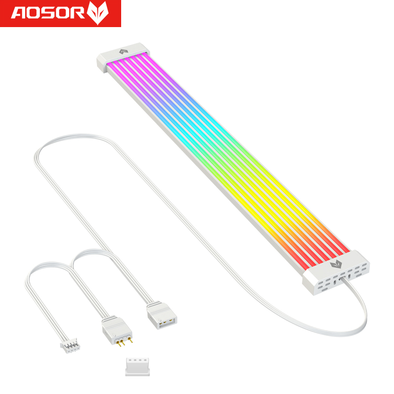 thumbnail image 3 of Luz AOSOR LED flexible 5V ARGB Aura Sync Tira de neón para chasis PC, 3 of 9