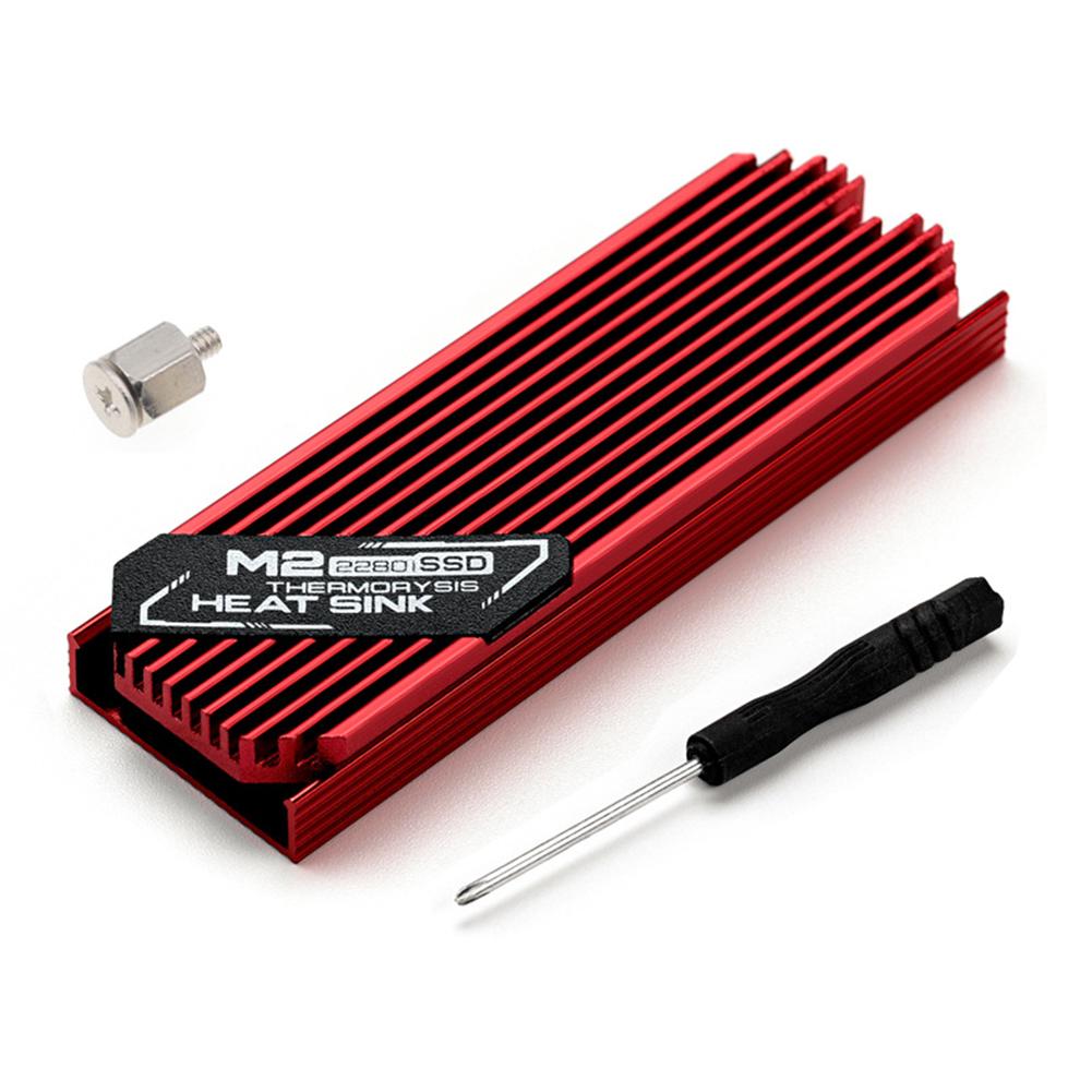 thumbnail image 4 of Radiador de calor del disipador de calor del disco duro de estado sólido M.2 para SSD PCIE 2280 (rojo), 4 of 9