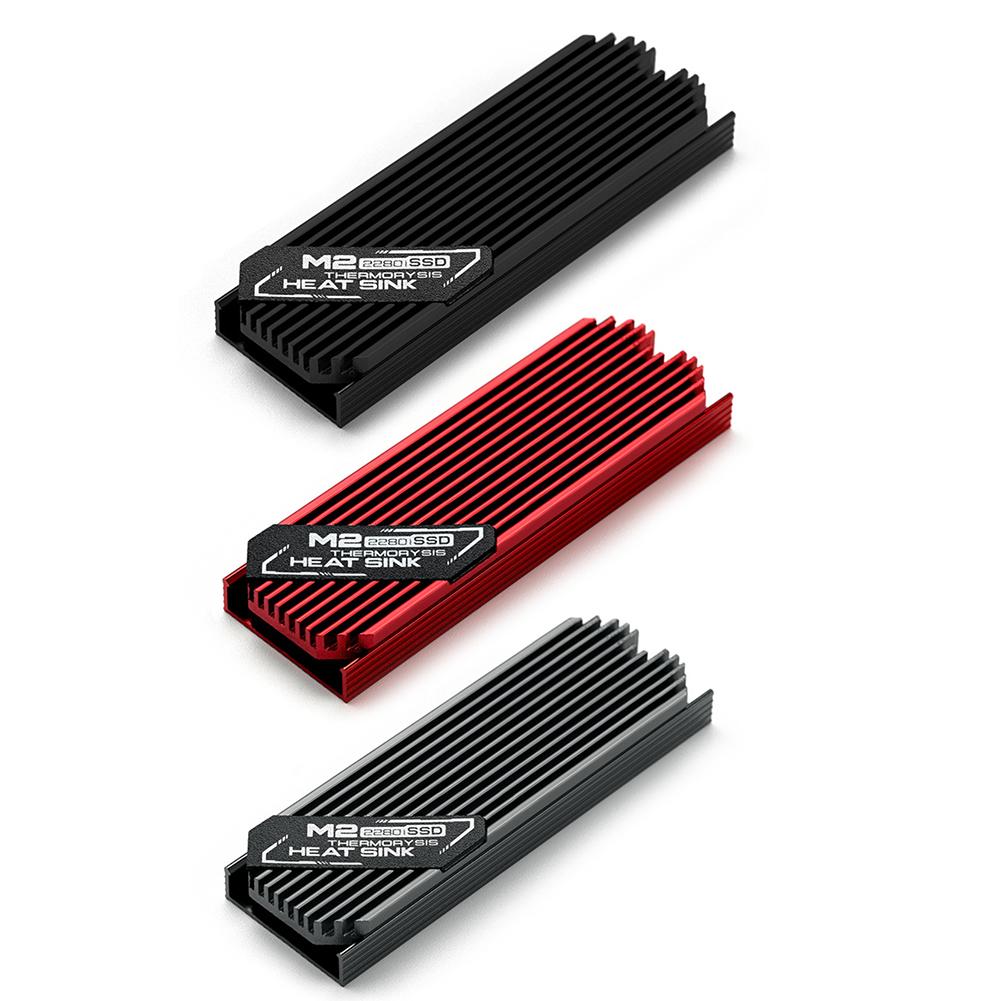 thumbnail image 1 of Radiador de calor del disipador de calor del disco duro de estado sólido M.2 para SSD PCIE 2280 (rojo), 1 of 9
