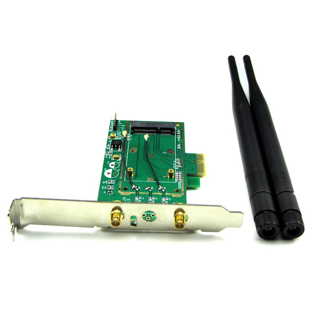 thumbnail image 2 of Tarjeta de red inalámbrica WiFi Mini PCI Express a tarjeta adaptadora PCIe de escritorio, 2 of 5
