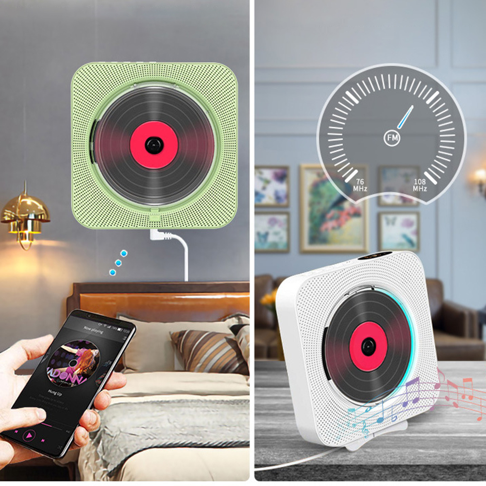 thumbnail image 4 of Reproductor multimedia portátil Ehuebsd Bluetooth CD de pared Verde, 4 of 8