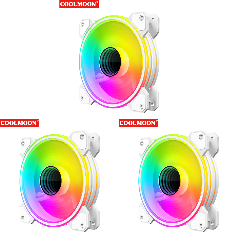thumbnail image 3 of Ventilador de refrigeración silencioso Ehuebsd 12cm 4 pines PWM 5V 3 pines ARGB Aura Sync blanco, 3 of 9
