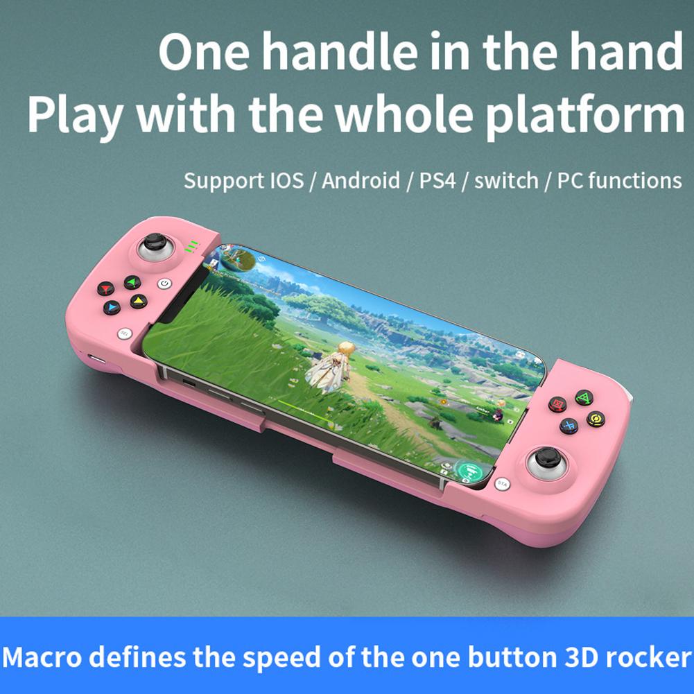 thumbnail image 4 of Controlador de juego compatible con Bluetooth para teléfono móvil PUBG (rosa), 4 of 9