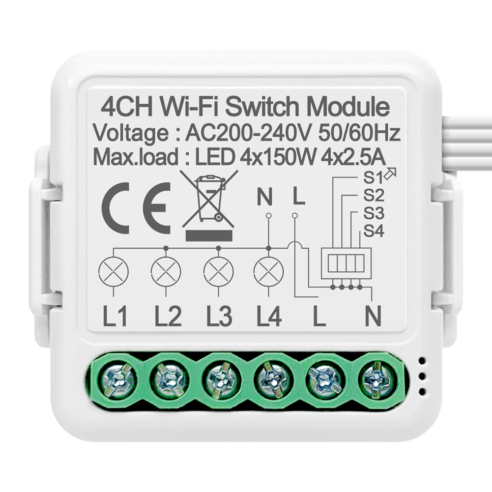 thumbnail image 4 of 1/2/3/4 Gang Touch Switch Smart Life El control remoto funciona con Alexa Google Home, 4 of 9