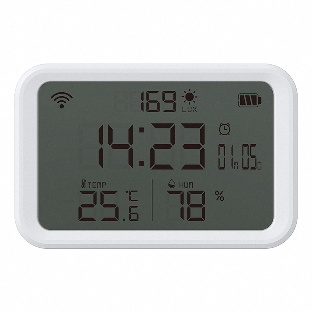 thumbnail image 4 of Tuya WiFi 2,4 GHz 4 en 1 Reloj de iluminación LCD Sensor inteligente de humedad y temperatura, 4 of 9