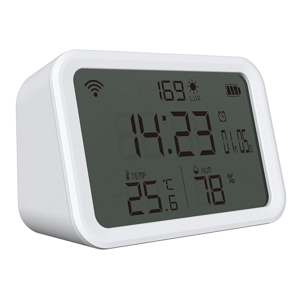 thumbnail image 5 of Tuya WiFi 2,4 GHz 4 en 1 Reloj de iluminación LCD Sensor inteligente de humedad y temperatura, 5 of 9