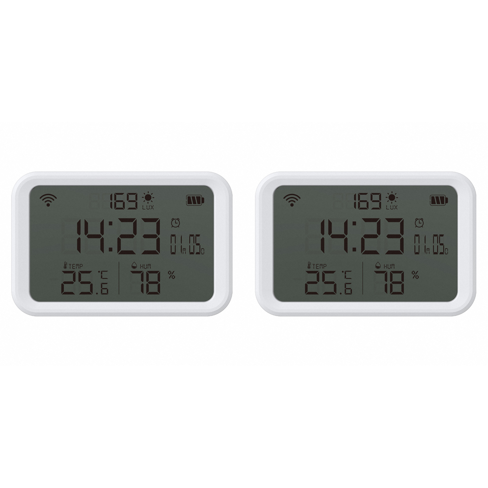 thumbnail image 3 of Tuya WiFi 2,4 GHz 4 en 1 Reloj de iluminación LCD Sensor inteligente de humedad y temperatura, 3 of 9
