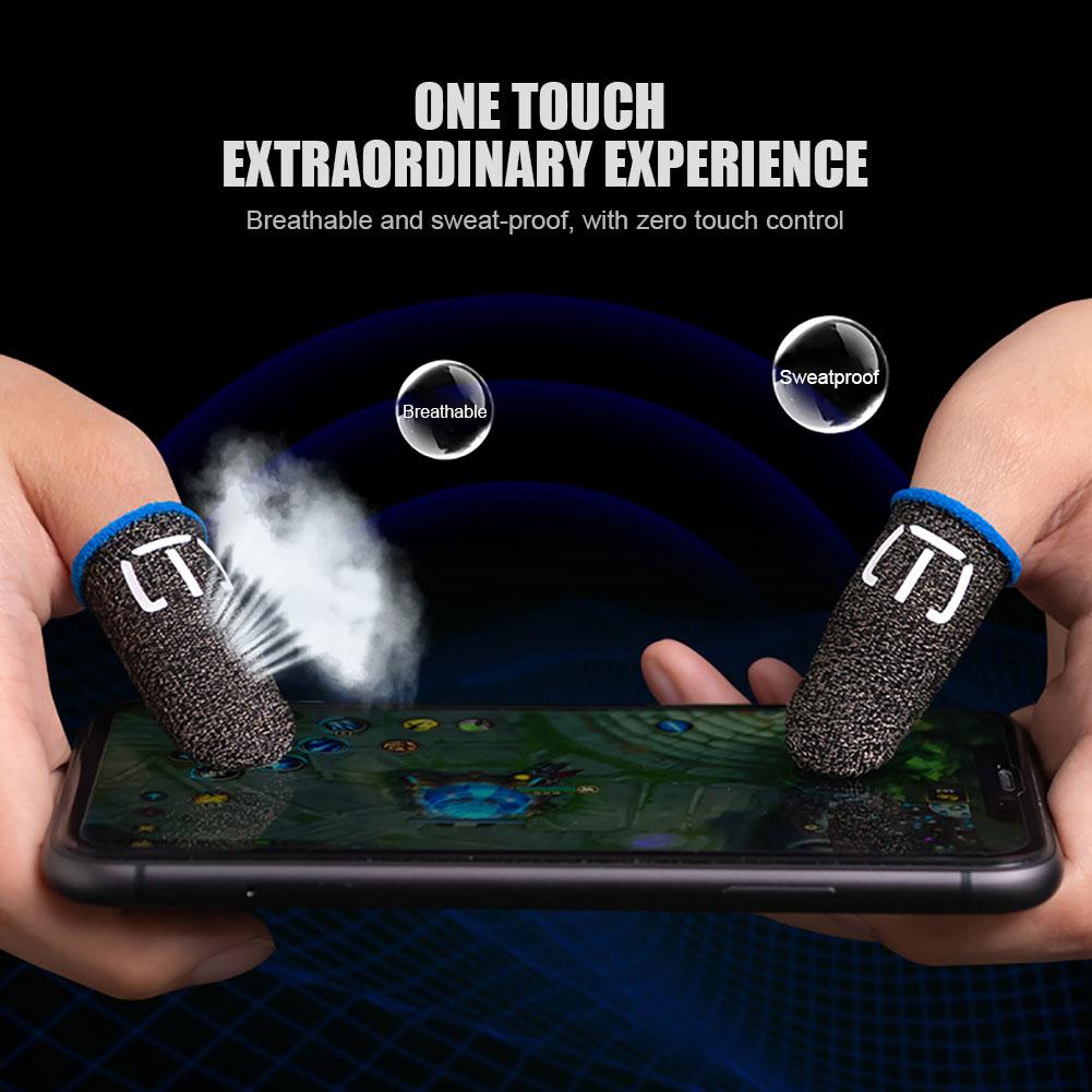 Puntas de los dedos del guante para juegos PUBG, pantalla táctil con funda para el pulgar (F2)