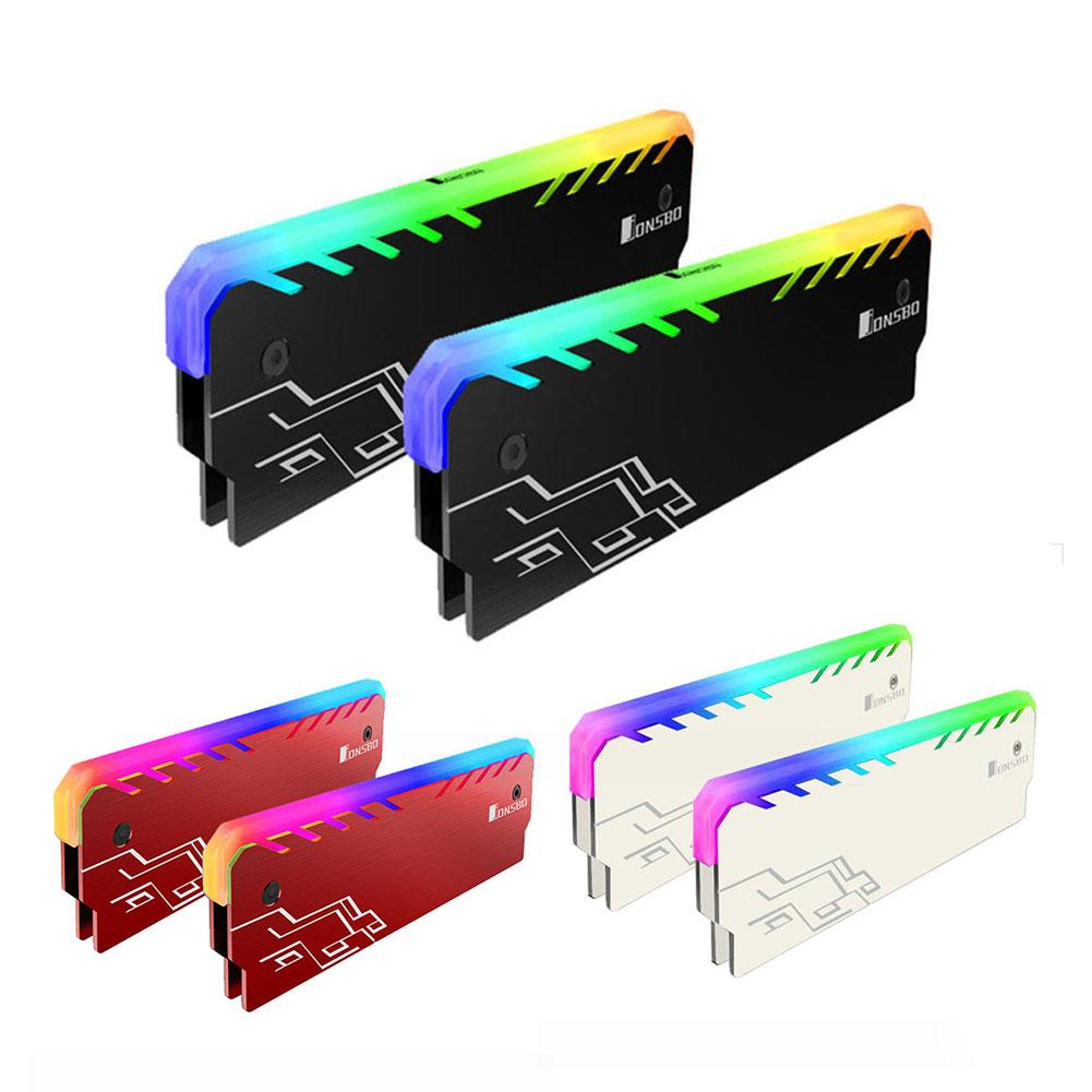 2 uds RGB disipador para memoria RAM PC de escritorio DDR DDR3 DDR4 memoria disipador de calor (negro)
