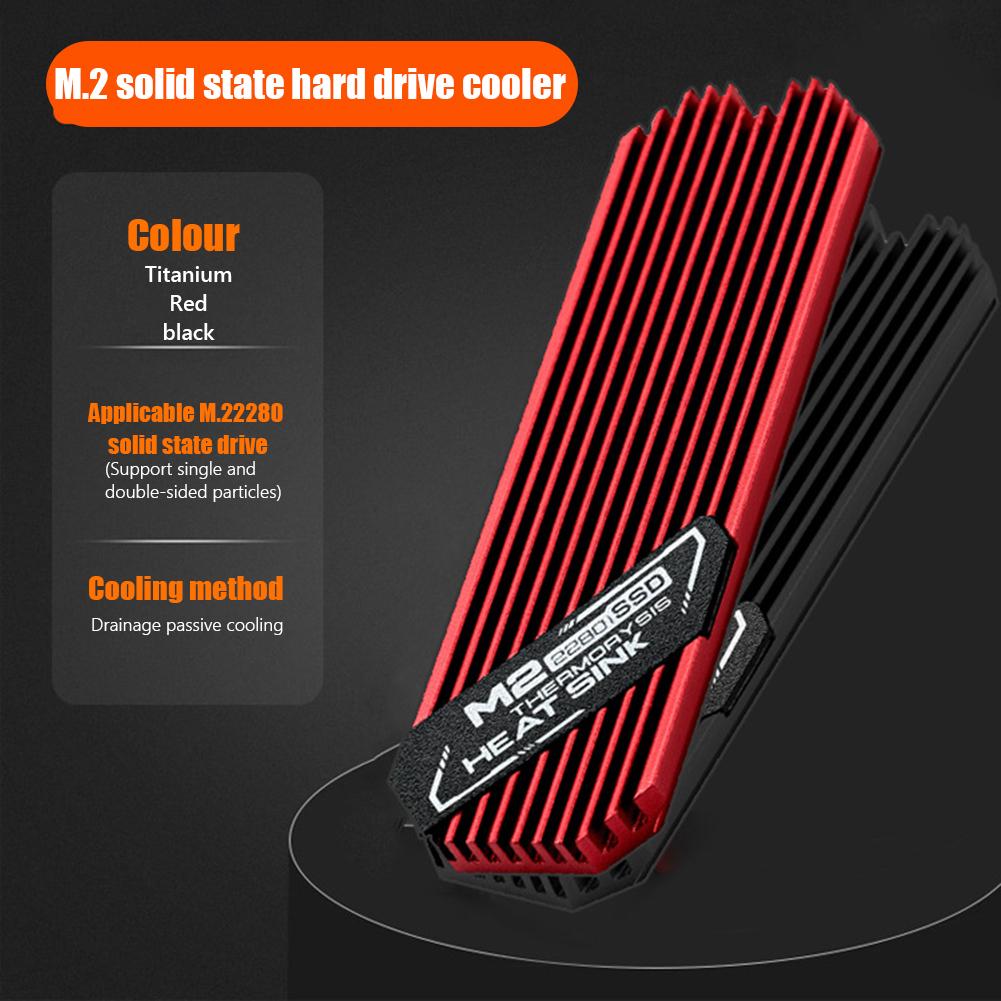 thumbnail image 5 of Radiador de calor disipador de calor disco duro estado sólido M.2 6 piezas para SSD PCIE 2280 rojo, 5 of 8