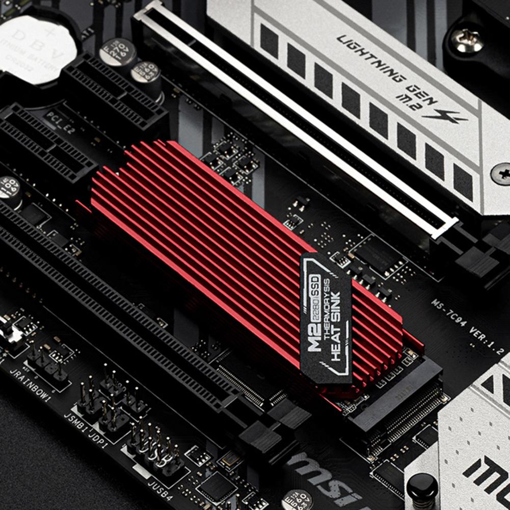 Radiador de calor disipador de calor disco duro estado sólido M.2 6 piezas para SSD PCIE 2280 rojo