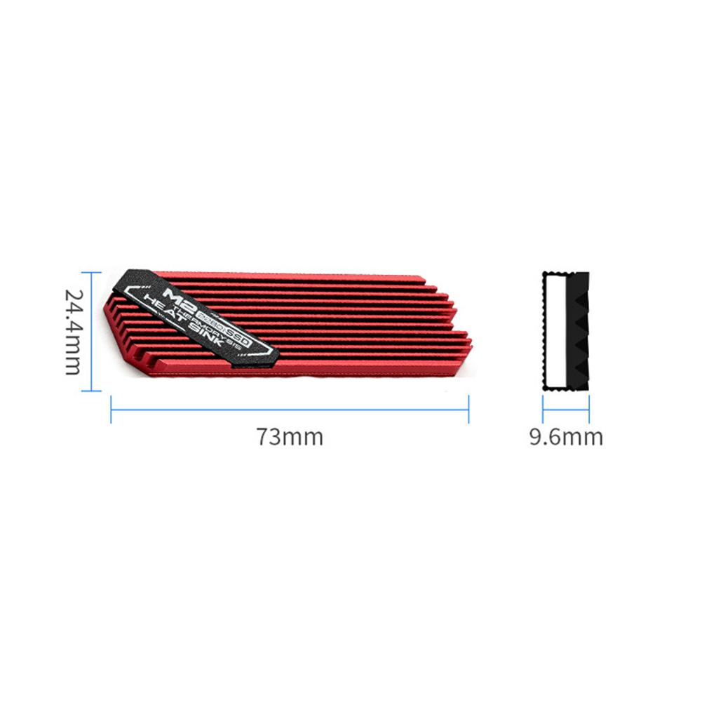thumbnail image 2 of Radiador de calor disipador de calor disco duro estado sólido M.2 6 piezas para SSD PCIE 2280 rojo, 2 of 8