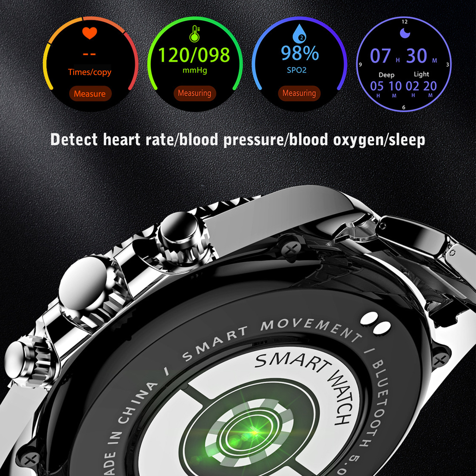 thumbnail image 4 of AW12 Reloj inteligente de 1,3 pulgadas Monitoreo de frecuencia cardíaca Reloj inteligente de 320 mAh para Android IOS, 4 of 9