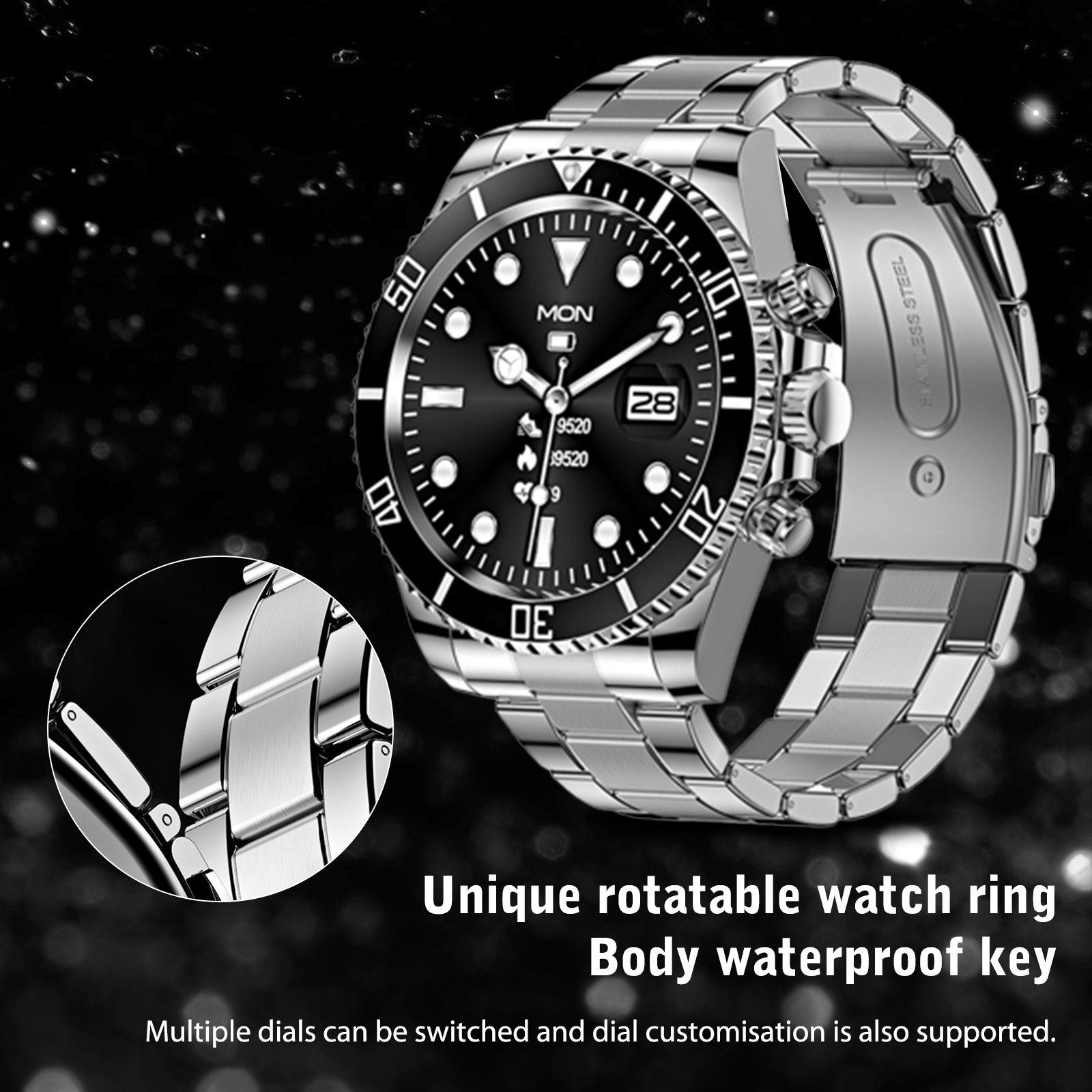 thumbnail image 1 of Reloj inteligente AW12 de 1,3 pulgadas con pantalla táctil completa, relojes deportivos de 320 mAh para Android IOS, 1 of 6