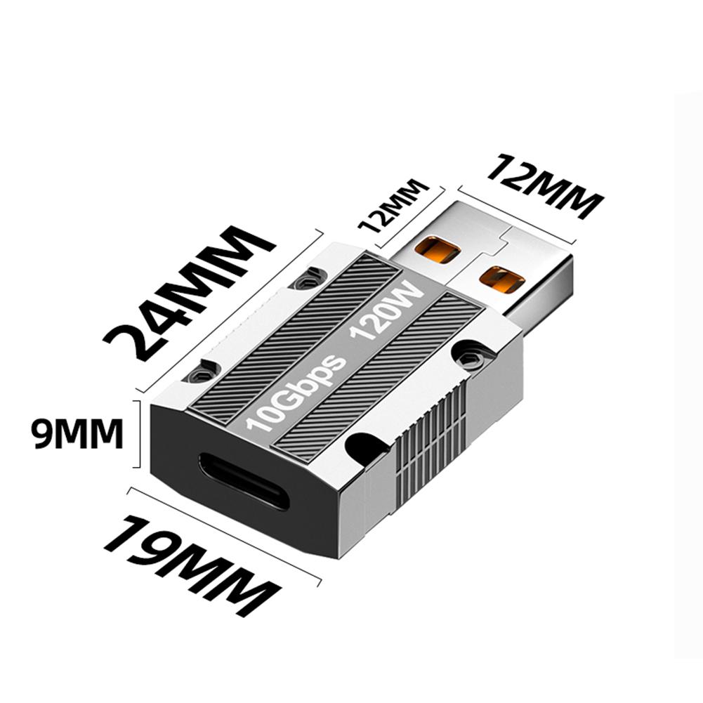 thumbnail image 2 of Adaptador de carga USB3.0 a tipo C 10Gbps de alta velocidad 120W para tableta y teléfono móvil, 2 of 9