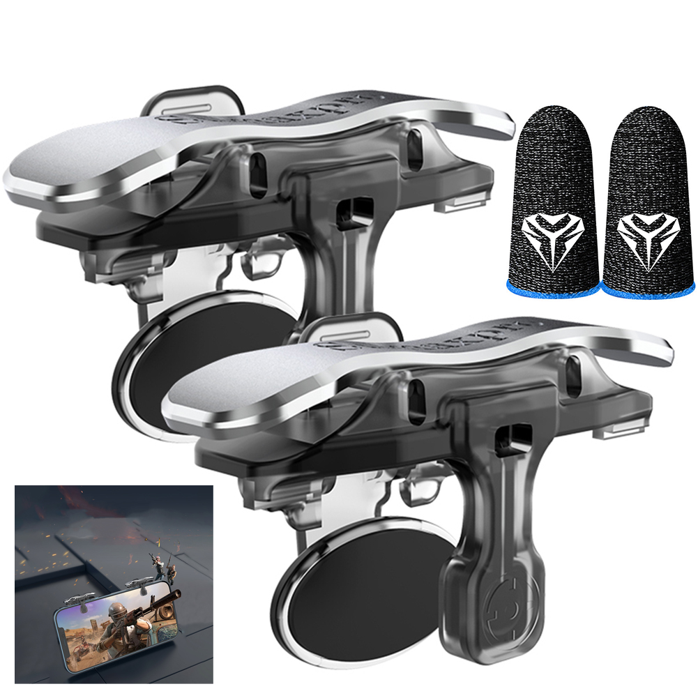 thumbnail image 1 of 1 par de disparadores de juego para teléfono, controlador móvil PUBG, tiradores de botón de Joystick, 1 of 7