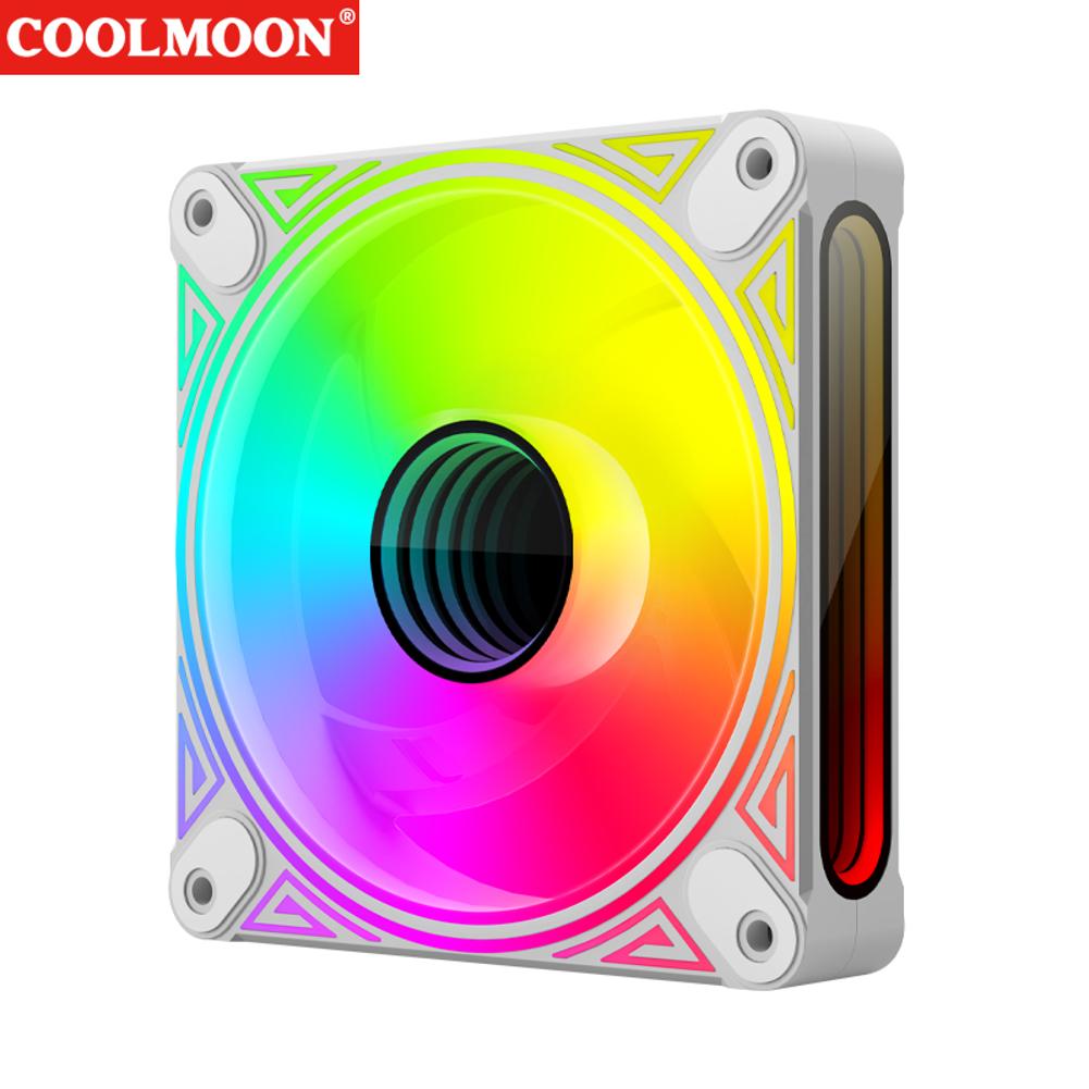 thumbnail image 1 of DM1 5V 3PIN ARGB 12V 4PIN PWM Ventilador con cubierta de PC luminoso (blanco positivo, 1 of 9