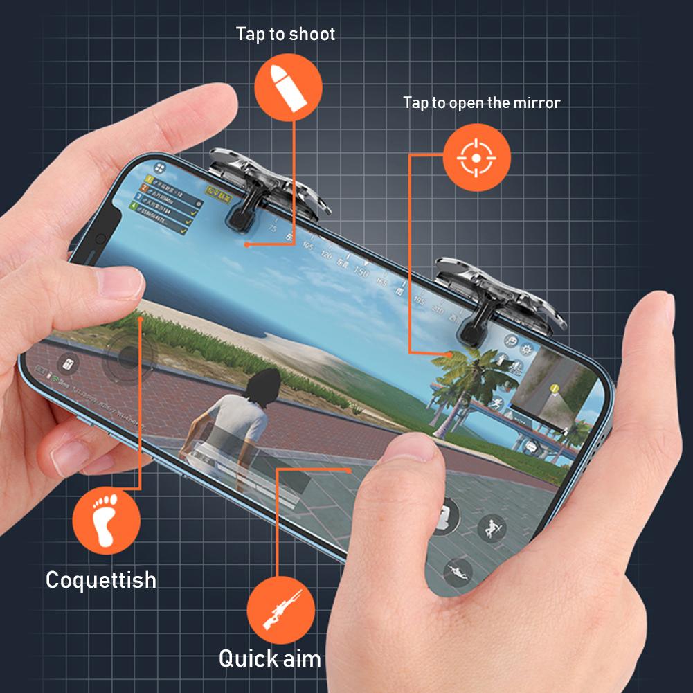 thumbnail image 1 of 1 par de disparadores de juego para teléfono, controlador móvil PUBG, tiradores de botón de Joystick, 1 of 7