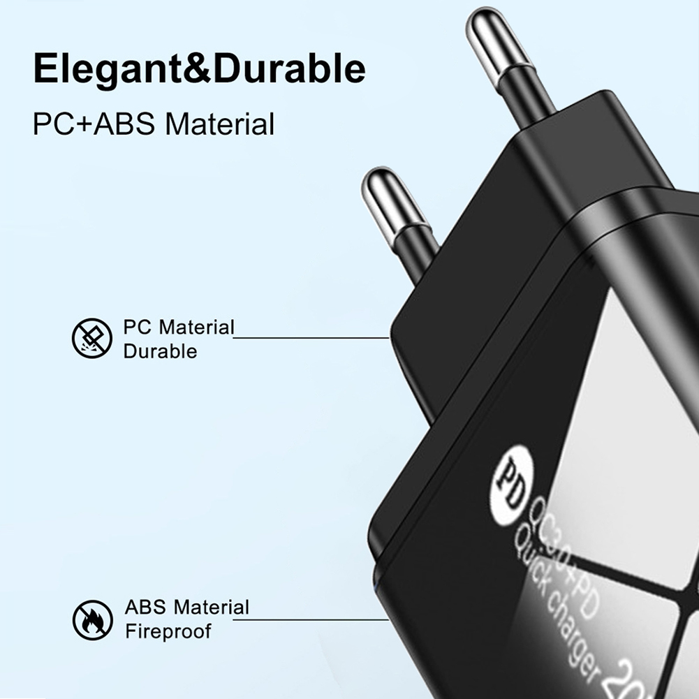 thumbnail image 2 of PD 20W Cargador de teléfono Tipo-C USB 5V 2.4A Cargadores de pared para iPhone 14 13 Pro iPad, 2 of 8