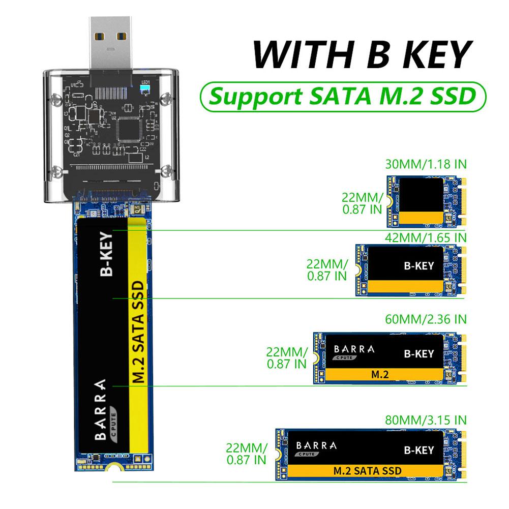 Caja M2 SSD Chasis SATA Adaptador USB3.0 de alta velocidad 5Gbps Gen 1 Caja de disco SSD