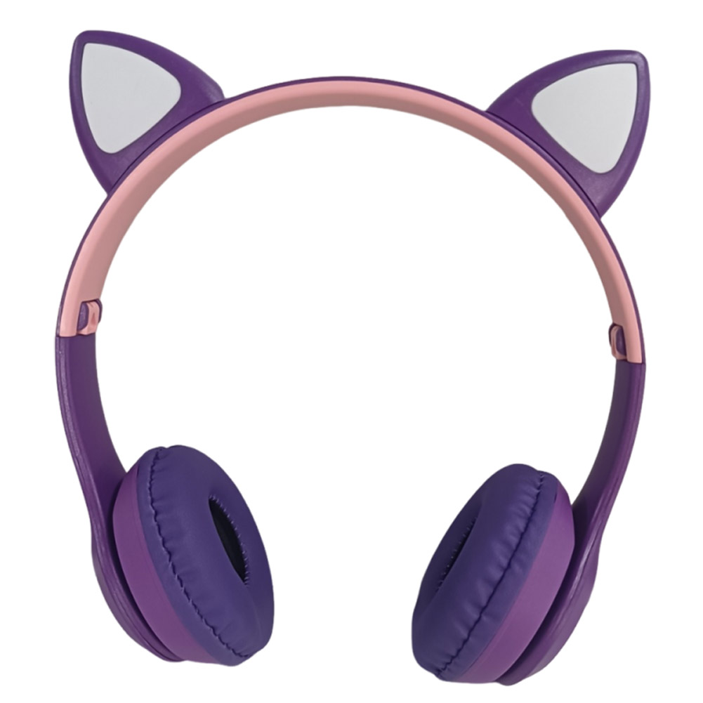 thumbnail image 3 of Auriculares Gaming Cat Ear Over-Ear Auriculares Stereo Bass para teléfono PC púrpura, 3 of 8