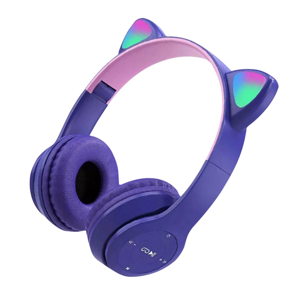 thumbnail image 2 of Auriculares Gaming Cat Ear Over-Ear Auriculares Stereo Bass para teléfono PC púrpura, 2 of 8